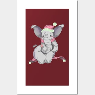 Snuggly Elephant with a Frosted Sugar Cookie Posters and Art